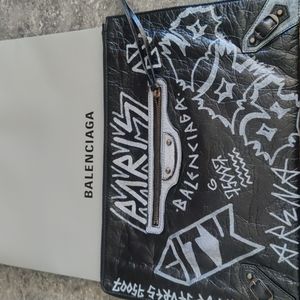 Balenciaga graffiti clutch